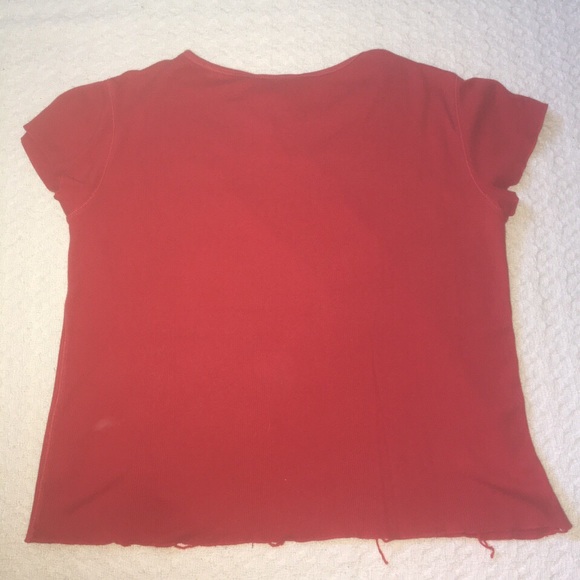 Red Tie-Up T-Shirt - Picture 3 of 4